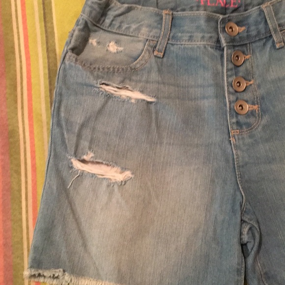 Girls denim Destress shorts - Picture 2 of 5